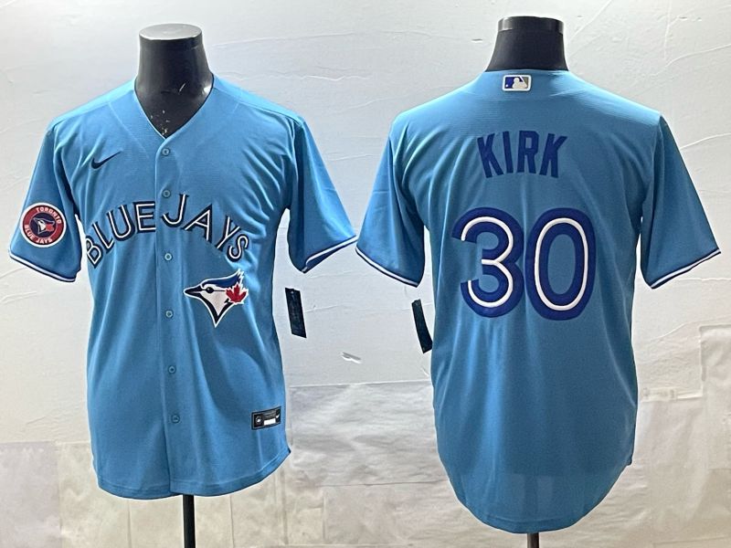 Men 2025 Toronto Blue Jays #30 Kirk Light Blue Game Nike MLB Jersey style 03
